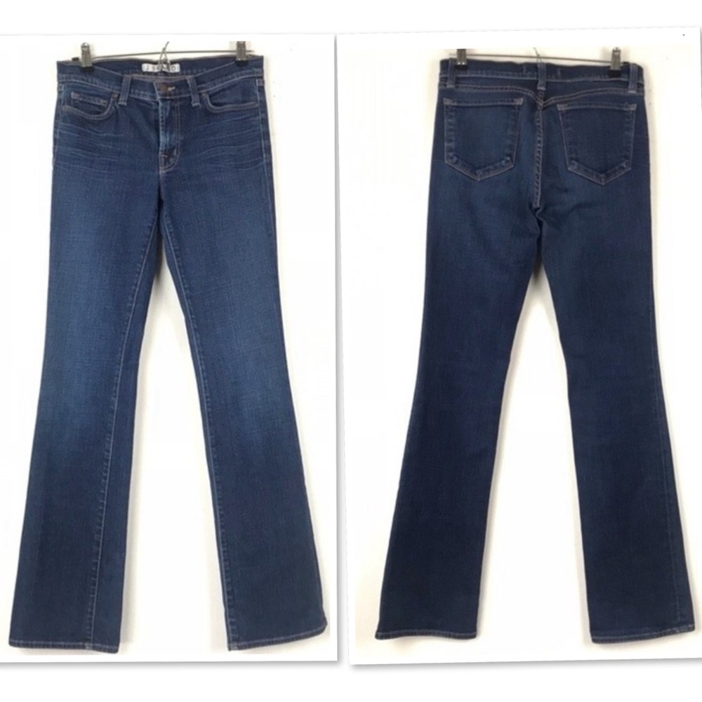 J Brand Dark Wash Straight Bootcut Jeans Size 28 Low Rise Y2K Denim - Picture 2 of 10